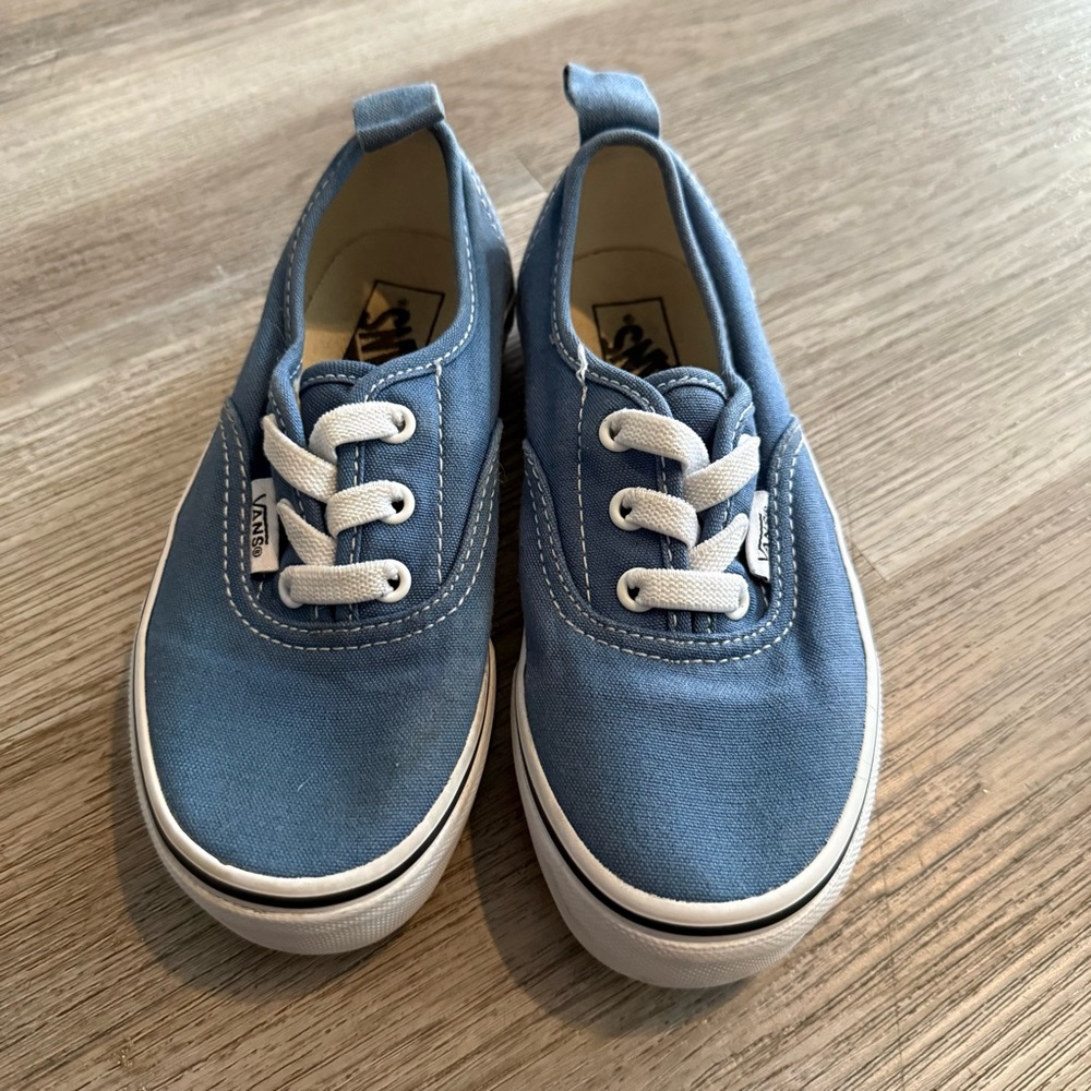 Vans Kids Blue Canvas Sneakers with White Trim
